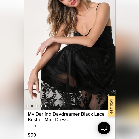 Lulu's "My darling black lace bustier midi dress" - Picture 4 of 9